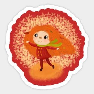 Autumn girl Sticker